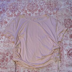 Elegant Mauve Ruched Short Sleeve Top